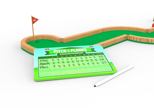 Pizarra personalizada para anotar las puntuaciones en el juego de mesa Pitch&Plakks