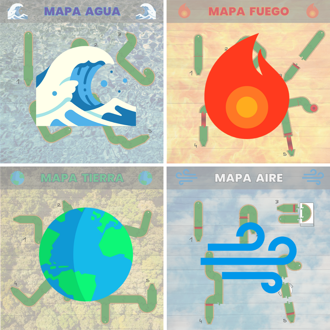 Los Circuitos especiales del juego de mesa Pitch&Plakks que hacen referencia a los elementos de la tierra. Plakks quiere representar su compromiso con el medio ambiente y la sostenibilidad