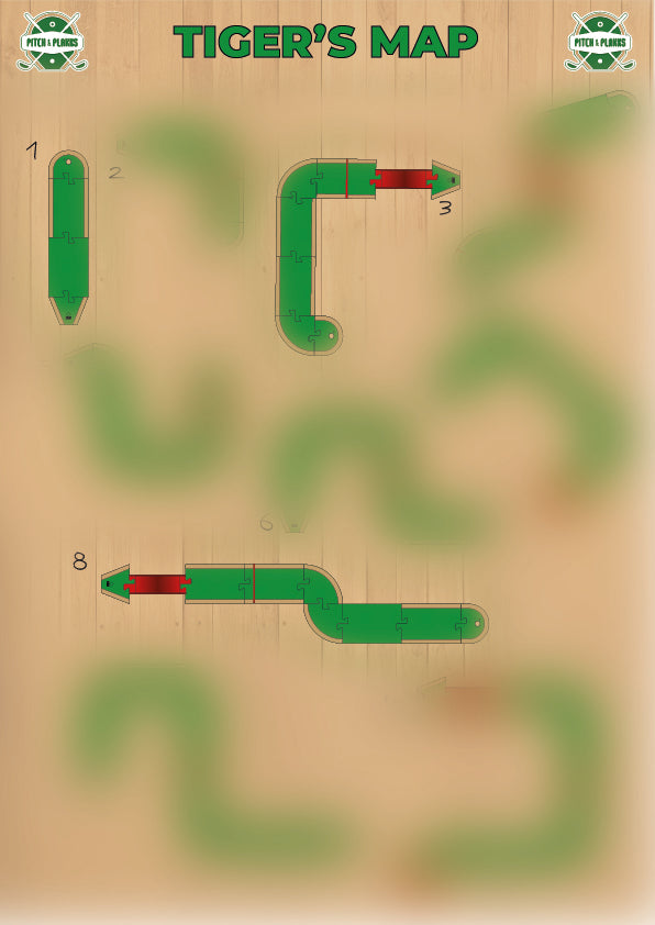 Circuitos del Tiger's map en el juego de mesa Pitch&Plakks
